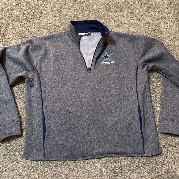 Dallas Cowboys Authentic 1/4 Zip‎ Fleece Pullover Mens M Embroidered Star NFL - Picture 1 of 12